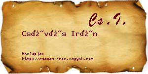 Csávás Irén névjegykártya